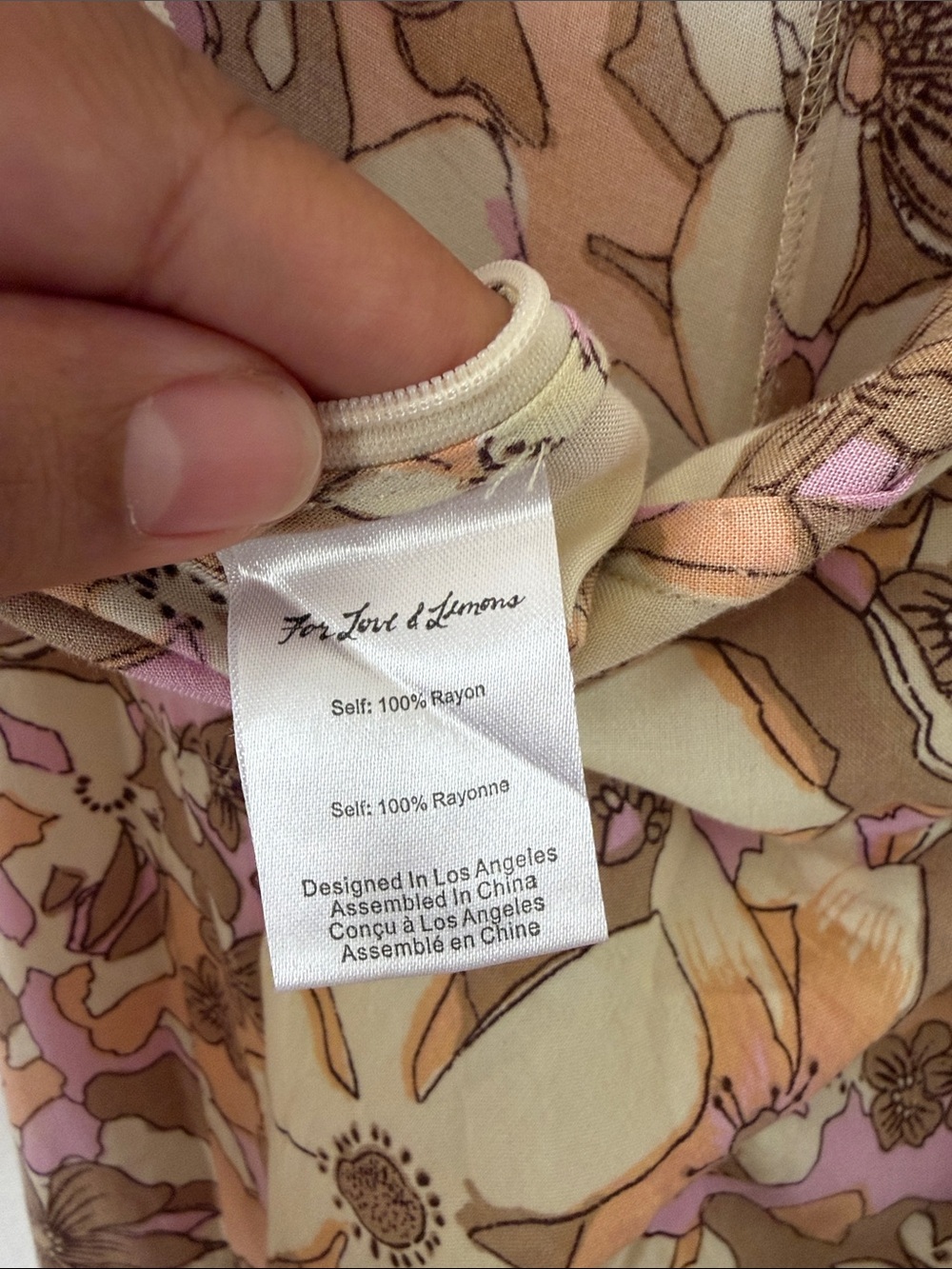 For Love And Lemons Renata Tan Floral Wide-Leg Pants - Picture 8 of 8